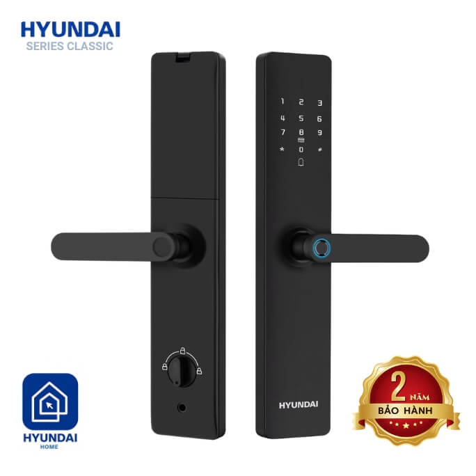 KHÓA ĐIỆN TỬ HYUNDAI CỬA GỖ HY-SL006 BLACK