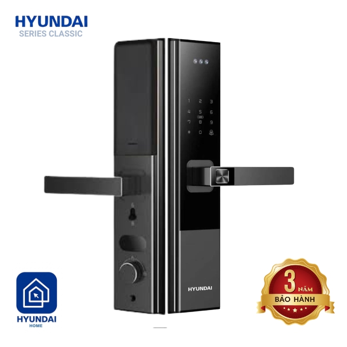 KHÓA ĐIỆN TỬ HYUNDAI CỬA GỖ HY-SL010 BLACK