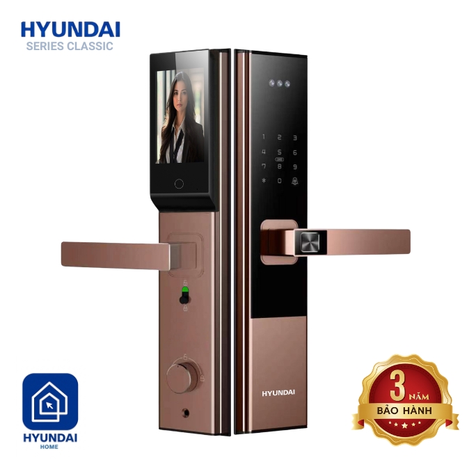 KHÓA ĐIỆN TỬ HYUNDAI CỬA GỖ HY-SL010F GOLD